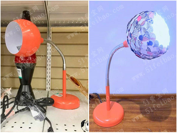 台灯的个性改造与翻新，DIY装饰鱼鳞灯罩