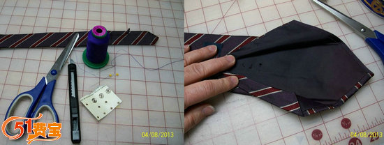 利用舊領帶改造女士絲巾