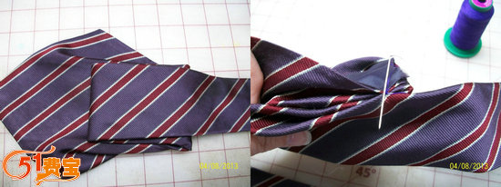 利用舊領帶改造女士絲巾