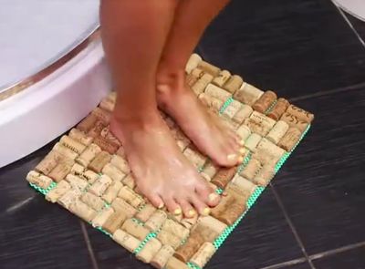 DIY软木塞浴室吸水防滑脚垫