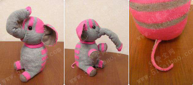 袜子娃娃制作教程diy可爱的大象布偶