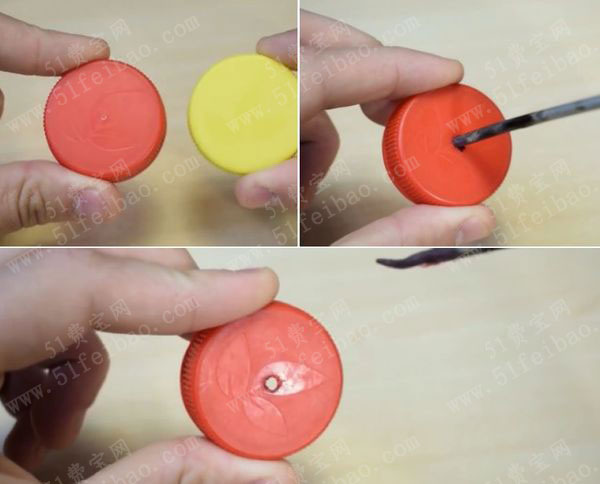 童年玩具塑料瓶盖溜溜球制作方法