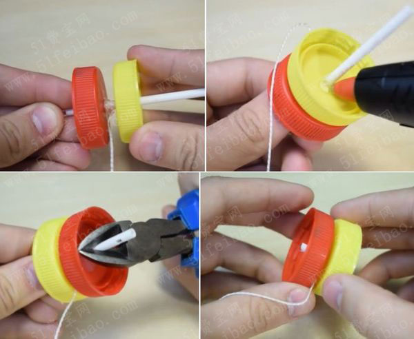 童年玩具塑料瓶盖溜溜球制作方法