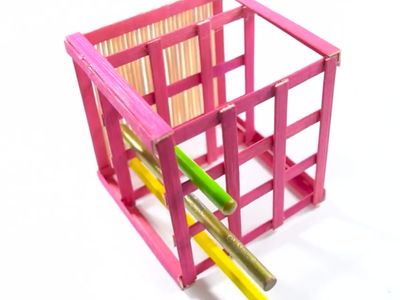 DIY竹棒镂空式个性笔筒