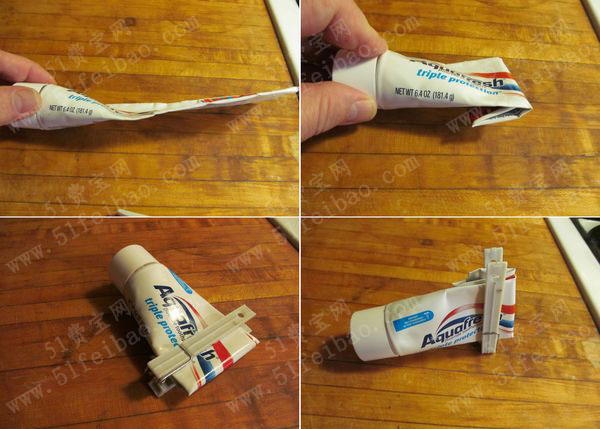 改装晾衣夹diy省力高效挤牙膏器