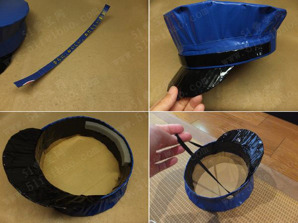 废纸箱diy玩具警官帽子制作教学 - 废物利用手工diy小