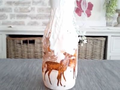 玻璃瓶DIY冬天雪景装饰灯罐
