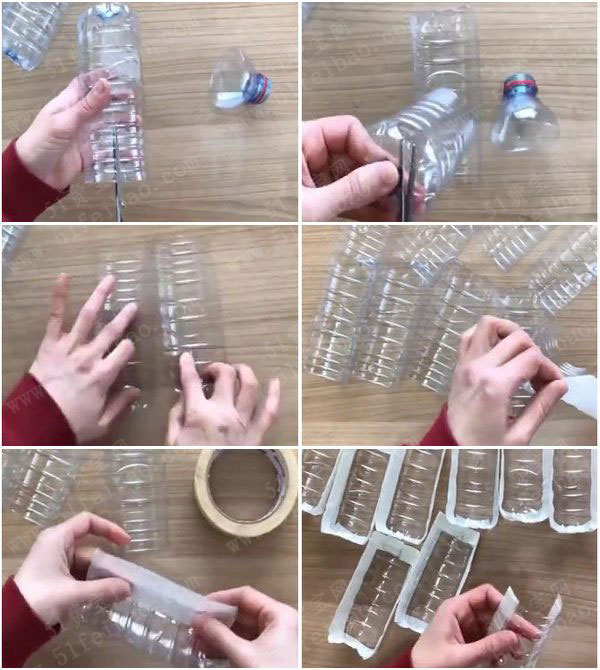 矿泉水瓶制作diy好看的收纳盒 - 废物利用手工diy小