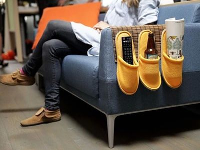 棉拖鞋diy沙发靠手遥控器收纳置物架教程