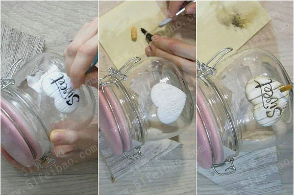 玻璃罐大改造，DIY粉红色装饰糖果罐