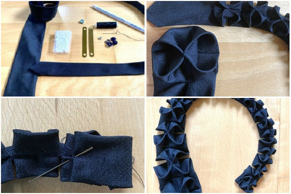 旧领带改造创意女士洛丽塔风布带项环教学