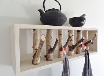 纯实木树杈创意衣帽架墙壁挂衣架