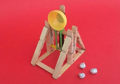 兒童科技DIY木夾玩具彈射器