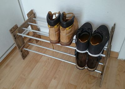 自制环保家具：旧木箱改造diy家用简易鞋架