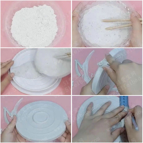 DIY个性家居装饰教程，创意扁圆形花瓶做法图解
