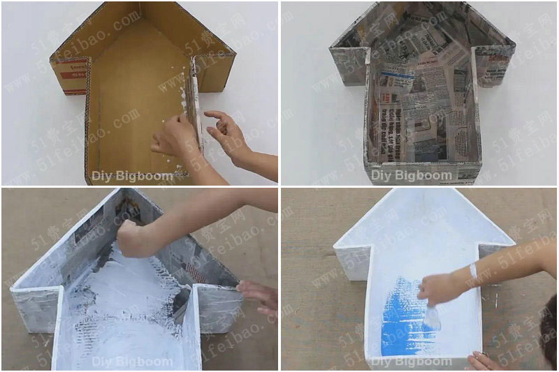 巧手DIY创意纸板书架，硬纸板制作彩色箭头书架
