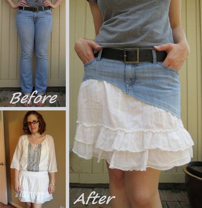 舊裙子舊褲子怎麼拼縫做時髦長裙