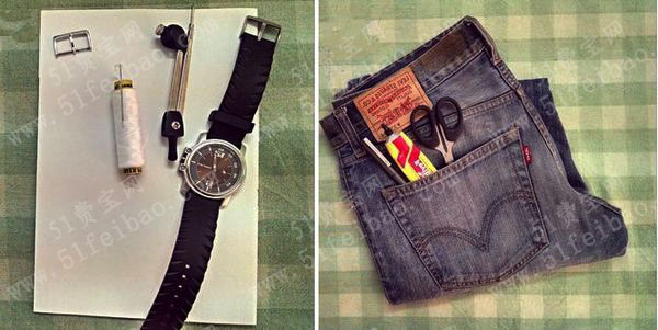 利用旧裤子布料制作超级酷的DIY牛仔布手表带（多图）