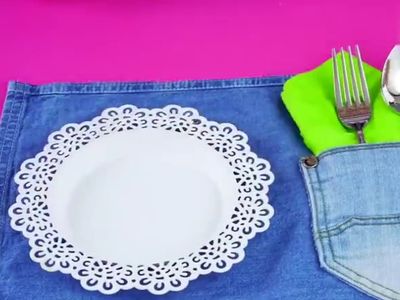 报废牛仔服DIY西餐垫布做法