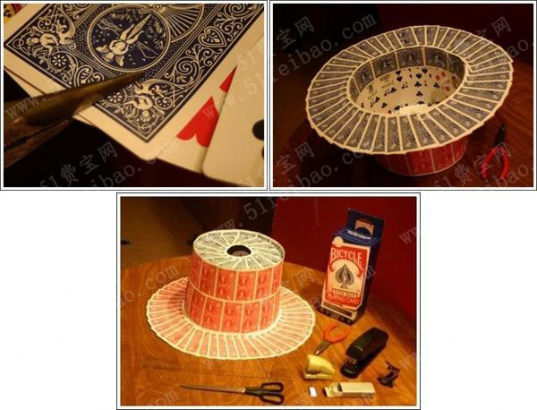 扑克牌做创意手工： DIY卡牌魔术手高帽子