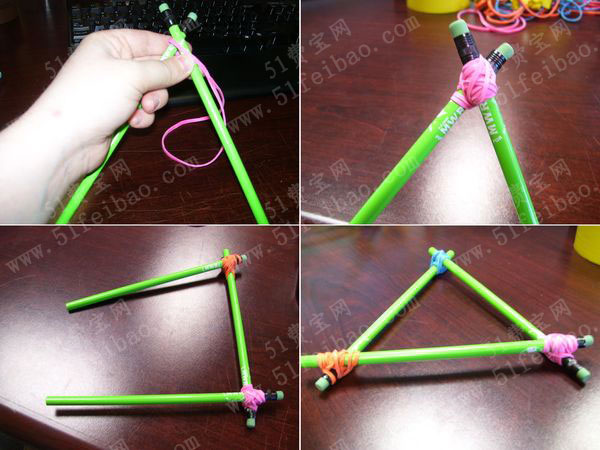 利用笔杆手工制作diy玩具弹射器