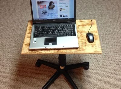 报废气压椅改造为升降电脑桌