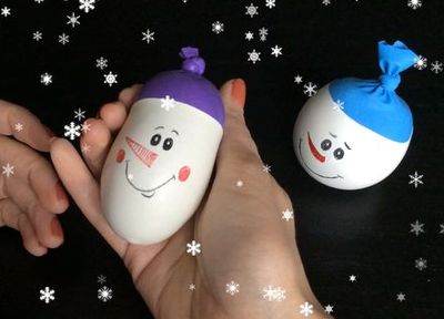 氣球造型聖誕節小雪人擺設裝飾品做法