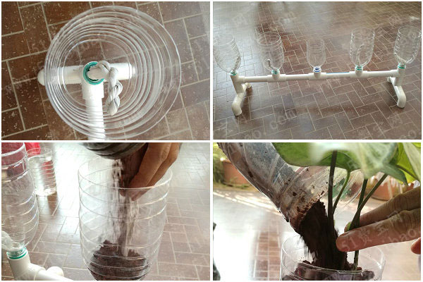 PVC管懒人花盆免浇水盆栽支架