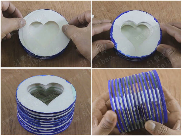 DIY泡沫板心形笔筒的制作方法