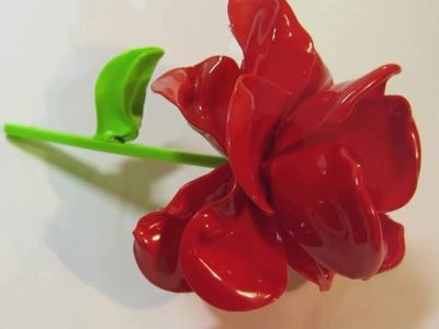 怎样制作DIY一次性勺子玫瑰花