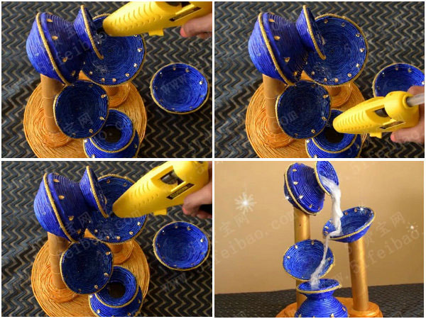 过时报纸diy流水意境手工艺摆件作品 - 废物利用手工