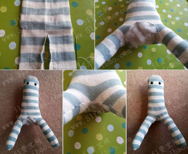 如何利用旧袜子缝制萌物小猴娃娃