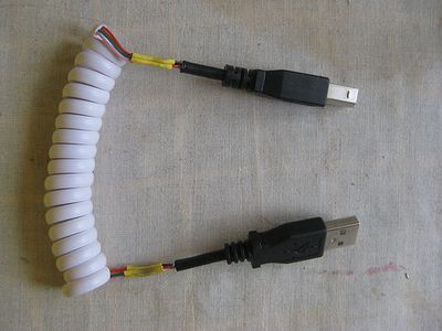 自制USB普通数据线改造弹簧线教程