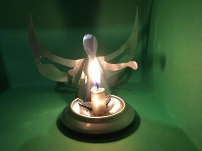 易拉罐DIY天使守护圣诞节蜡烛灯台