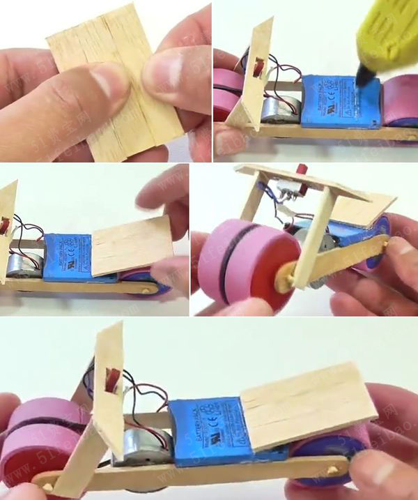 报废手机电池diy可充电电玩摩的 - 废物利用手工diy小