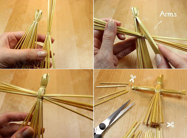 简易diy手编稻草人制作教学