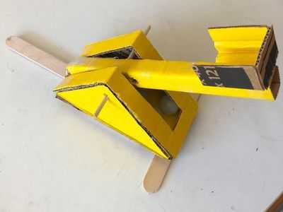 兒童玩具DIY，製作紙板小號投石機