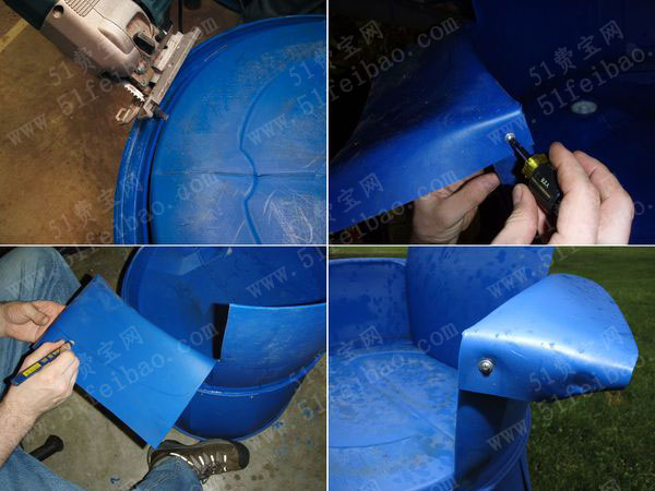 回收弃塑料桶diy靠背沙发椅教程