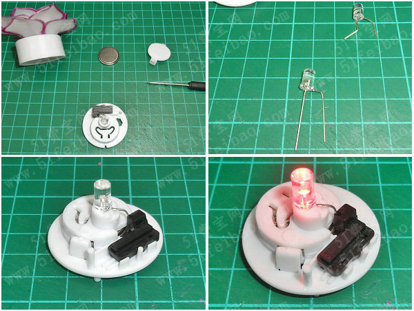 制作罗曼蒂克LED发光塑料玫瑰花