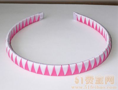 发卡DIY波浪条纹双色缎带美丽女士发饰教程