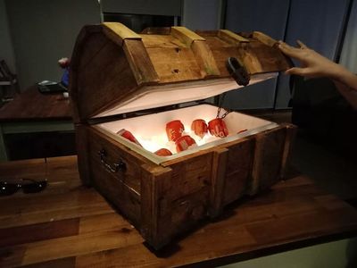 自製復古海盜寶箱，泡沫箱改造寶藏造型的DIY保溫箱