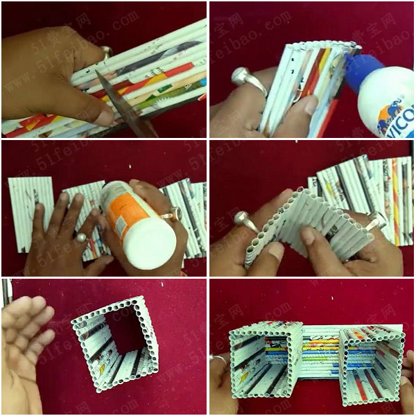 如何利用旧书纸制作笔筒教学