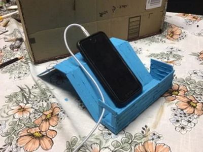 手机充电器支架,棒冰棍手机架DIY制作原理图解