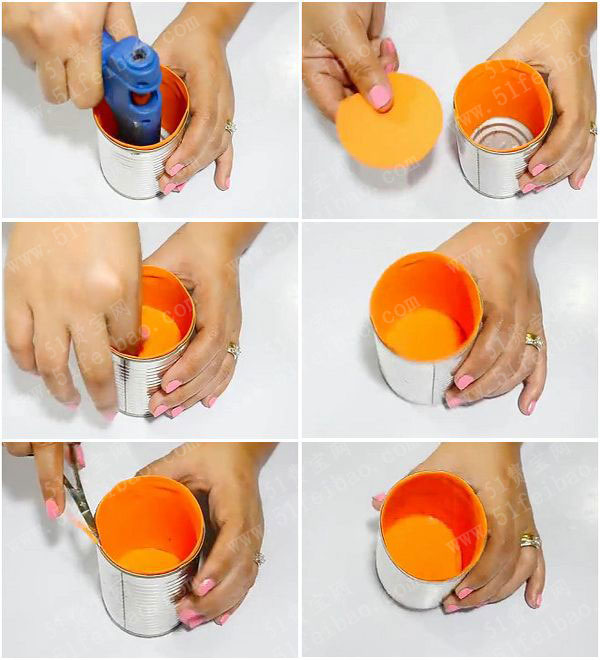 罐头盒DIY浇水壶花盆的制作方法图解
