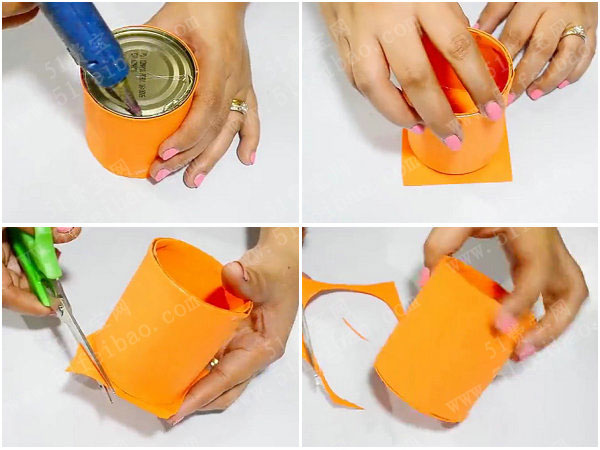 罐頭盒DIY澆水壺花盆的製作方法圖解