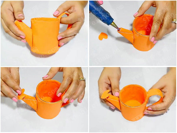 罐头盒DIY浇水壶花盆的制作方法图解