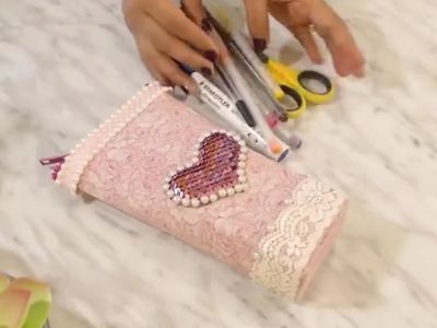 使用化妆品包装盒DIY好看笔袋