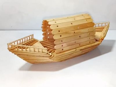 如何制作漂亮的雪糕棍乌蓬船模型
