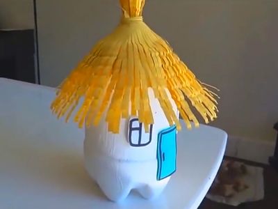 使用汽水瓶子DIY萌物小屋收纳盒