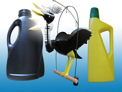 废弃清洁剂塑料瓶子diy大嘴鸟玩具
